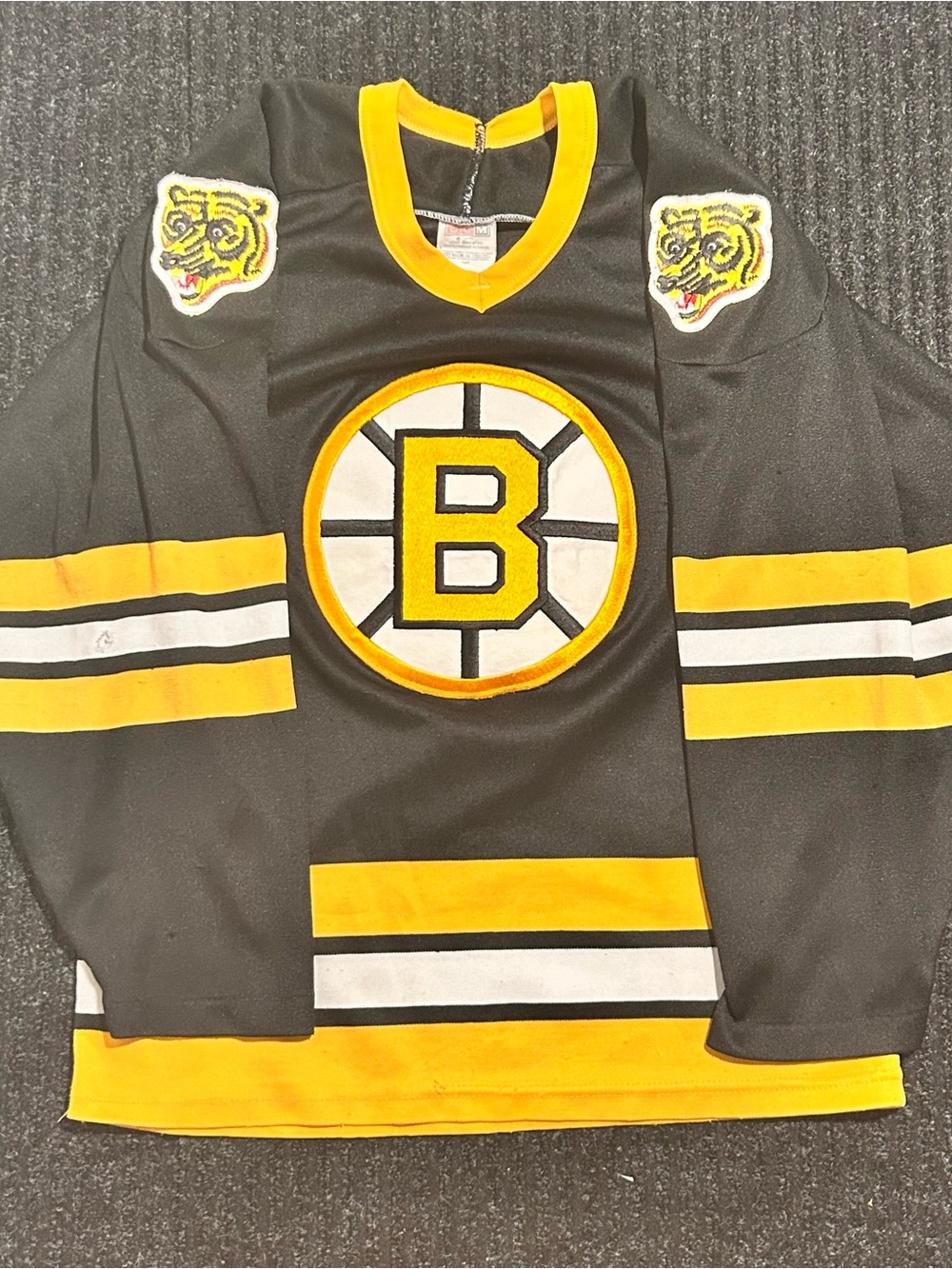 CCM Black and Yellow Hockey Jersey with Tag Detail